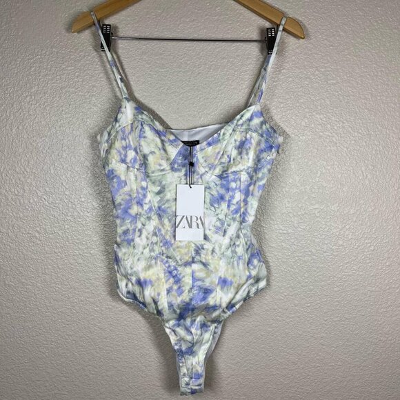 Zara Women's Purple and Green Bodysuit SIZE XS 3665/653/050 - Picture 3 of 7